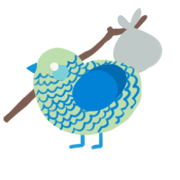 A gluppy and sapphire chicken with a lace pattern