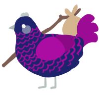 A navy and plum chicken with a lace pattern