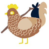 A brown and beige chicken with a lace pattern