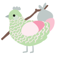 A gluppy and rose chicken with a lace pattern
