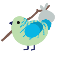 A gluppy and cerulean chicken with a half-bar pattern