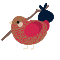 A brown and crimson chicken with a lace pattern