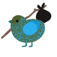 A olive and sky chicken with a double-lace pattern