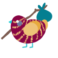 A maroon and honey chicken with a bar pattern