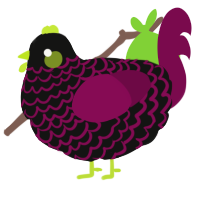 A black and wine chicken with a lace pattern