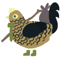 A orange and tumblr chicken with a lace pattern