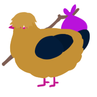 A gold and tumblr chicken