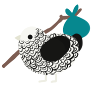 A white and black chicken with a double-lace pattern