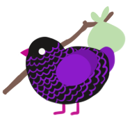 A sable and violet chicken with a lace pattern