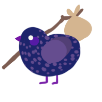 A navy and overcast chicken with a speckle pattern