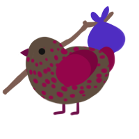 A bark and maroon chicken with a speckle pattern