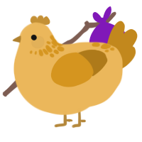 A honey and ochre chicken with a neck-speckle pattern