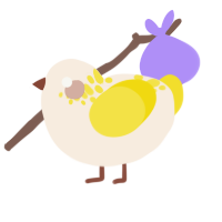 A cream and yellow chicken with a neck-speckle pattern