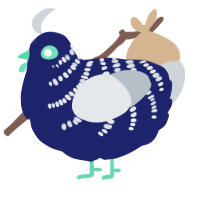 A navy and mist chicken with a half-bar pattern