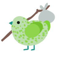 A gluppy and grass chicken with a speckle pattern