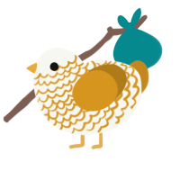 A white and ochre chicken with a lace pattern
