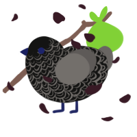 A black and grey chicken with a double-lace pattern