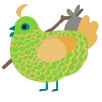 A grass and honey chicken with a lace pattern