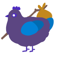 A overcast and sapphire chicken
