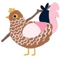 A brown and rose chicken with a lace pattern