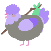 A ash and lilac chicken with a head pattern
