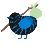 A sable and sapphire chicken with a bar pattern