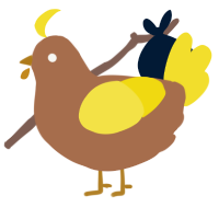 A brown and yellow chicken