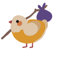 A orange and beige chicken with a head pattern