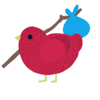 A crimson chicken with a lace pattern