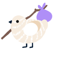 A cream chicken with a bar pattern