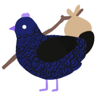 A navy and black chicken with a double-lace pattern