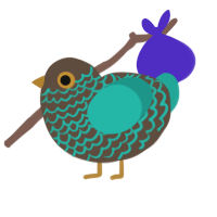 A bark and turquoise chicken with a lace pattern