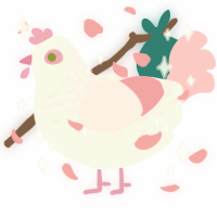 A white and rose chicken with a half-lace pattern