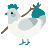 A white and silver chicken with a head pattern