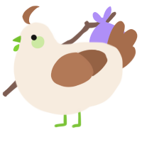 A cream and brown chicken