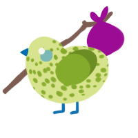 A lemon and chartreuse chicken with a speckle pattern