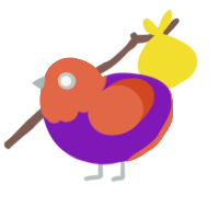 A violet and vermilion chicken with a head pattern