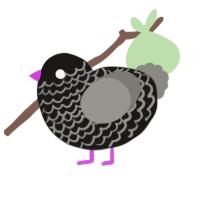 A sable and ash chicken with a lace pattern
