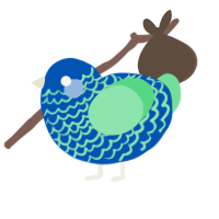 A ultramarine and spring chicken with a lace pattern