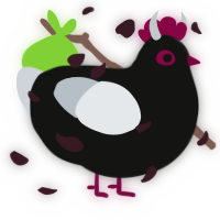 A black and mist chicken