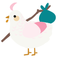 A white and rose chicken with a half-lace pattern