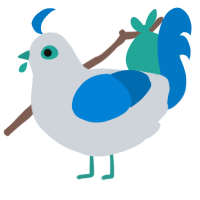 A mist and sapphire chicken