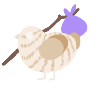A cream and beige chicken with a bar pattern