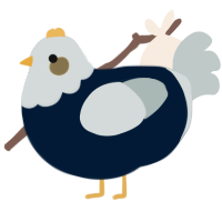 A tumblr and silver chicken with a head pattern