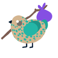 A beige and turquoise chicken with a speckle pattern