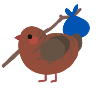 A russet and bark chicken with a half-bar pattern