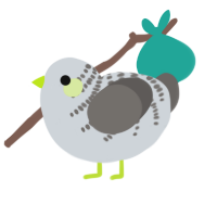 A mist and grey chicken with a half-bar pattern