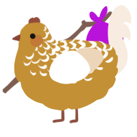 A gold and cream chicken with a half-lace pattern