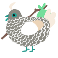A ash and cream chicken with a lace pattern