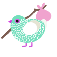 A mint and white chicken with a lace pattern